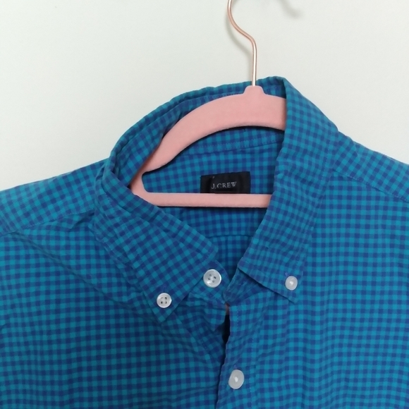 J. Crew Blue Plaid Slim Fit Long Sleeve Button Down Shirt Size Small - Picture 4 of 7